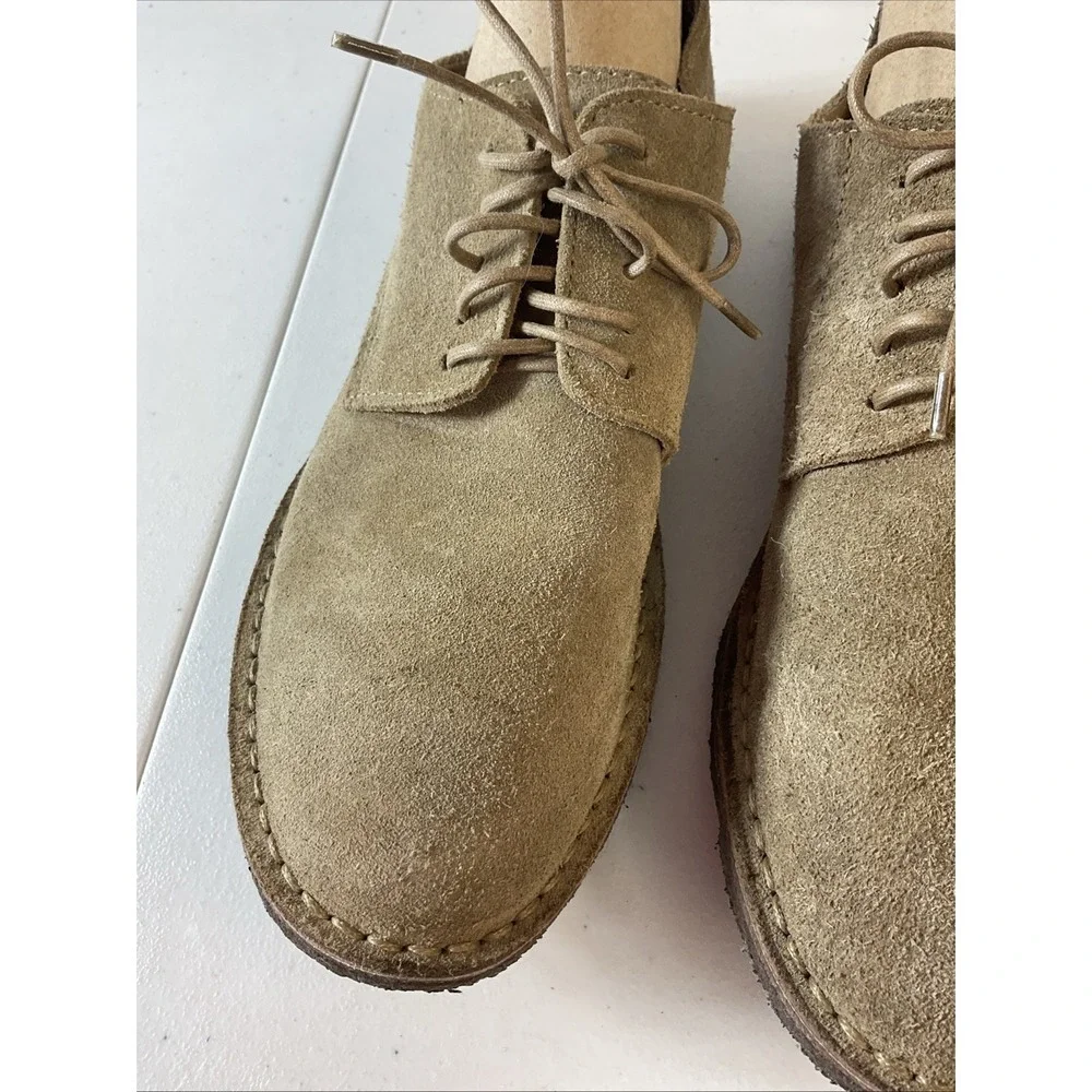 J‎ Crew Tan Suede Leather Oxford Dress Shoes Size 8 Mens Lace Up Italy Travel